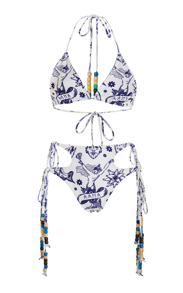 Tattoo Bikini with Vintage Beads