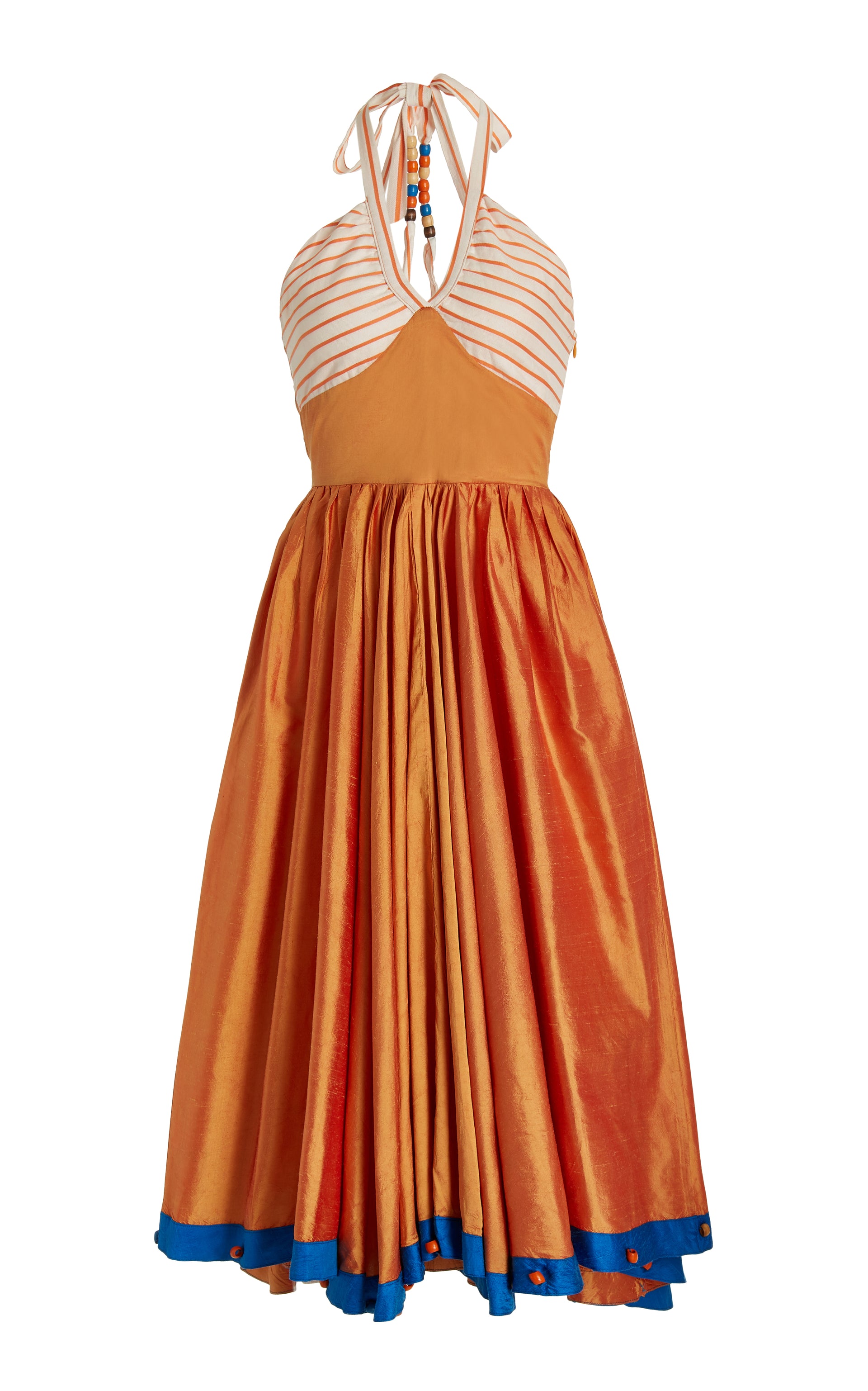 Orange Cocktail Dress with Vintage Beads 6 Orange Cocktail Dress with Vintage Beads 6