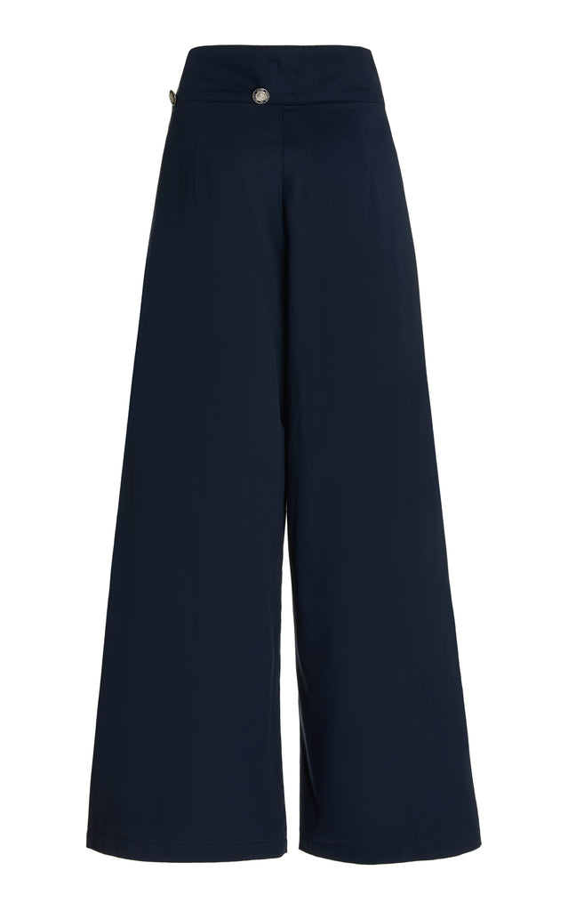 Tall Wide Leg Sailor Pants in Twill