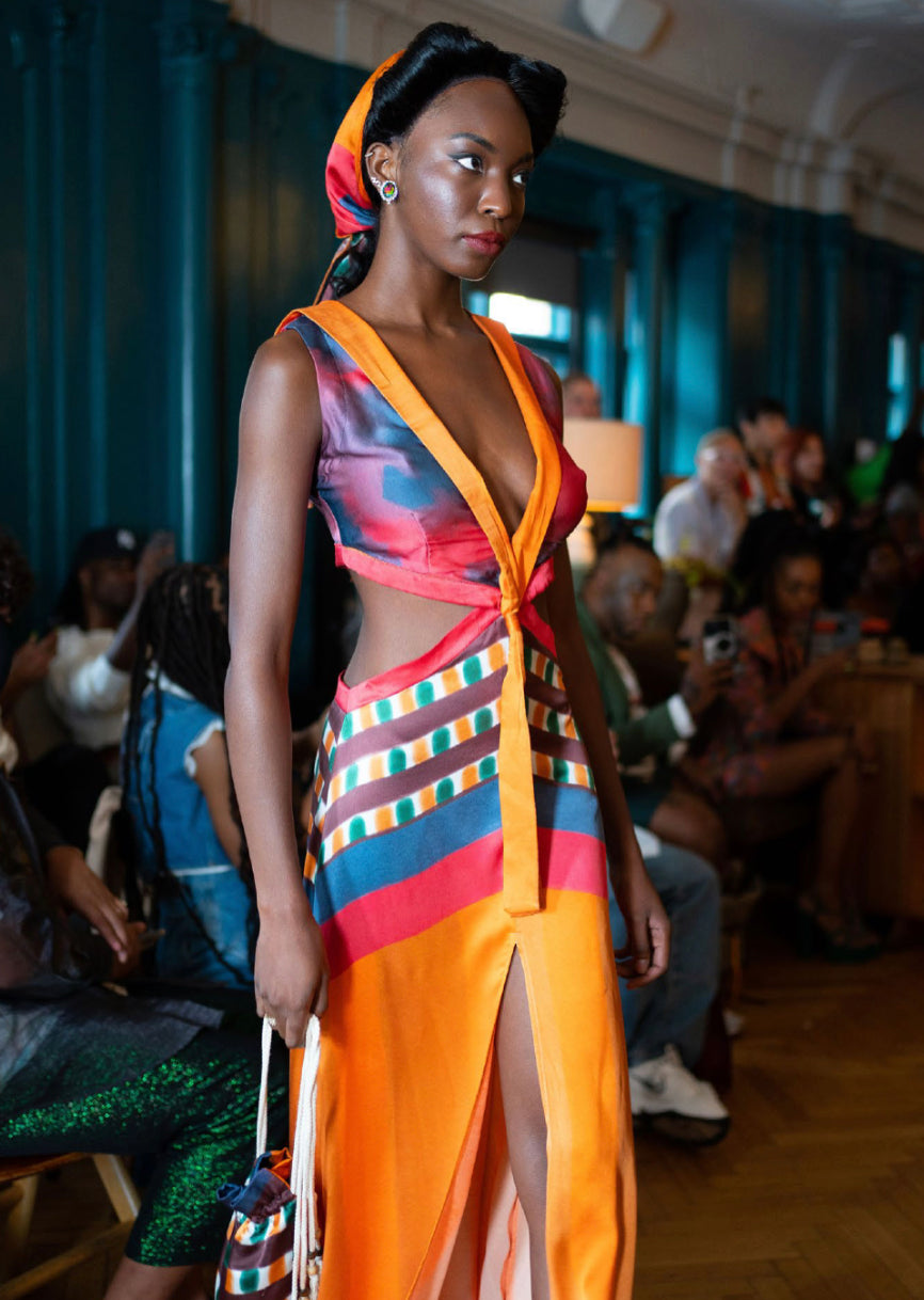 Cut Out Maxi Dress with Sailor Collar-Sundown – House of Aama