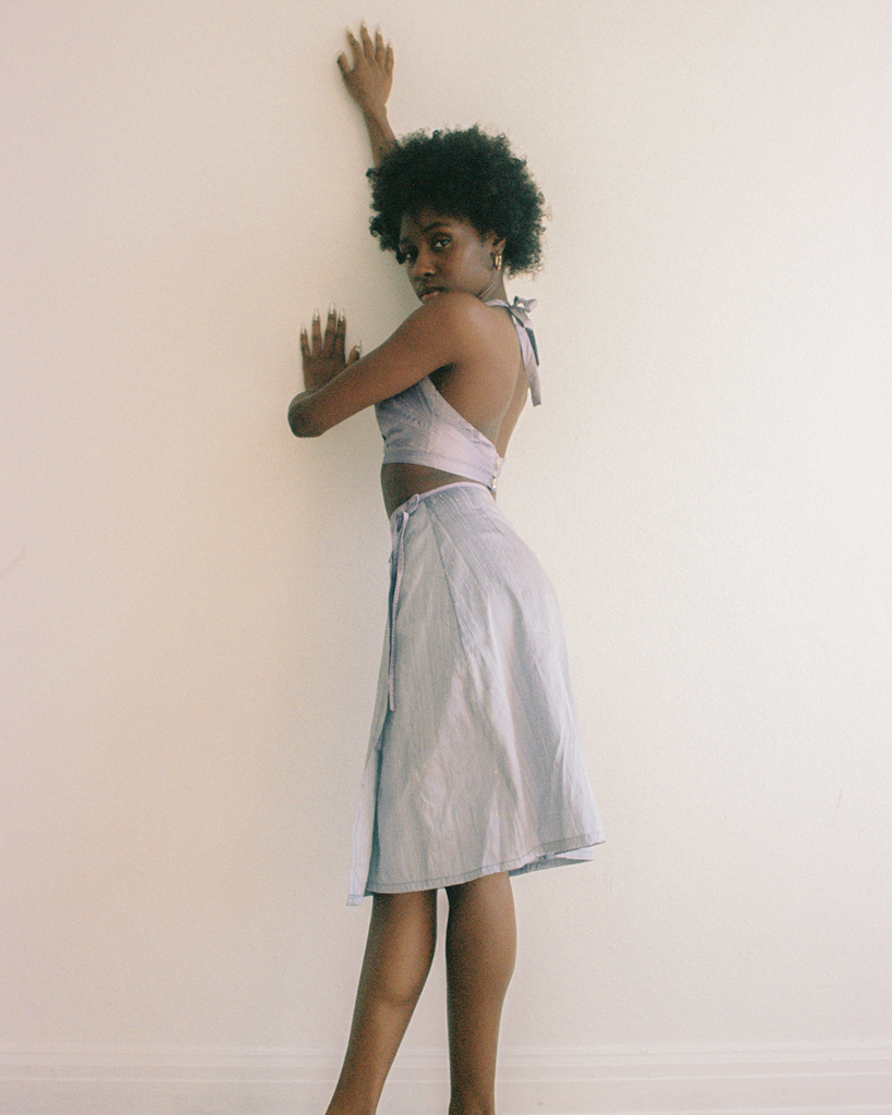 Silk sales halter skirt